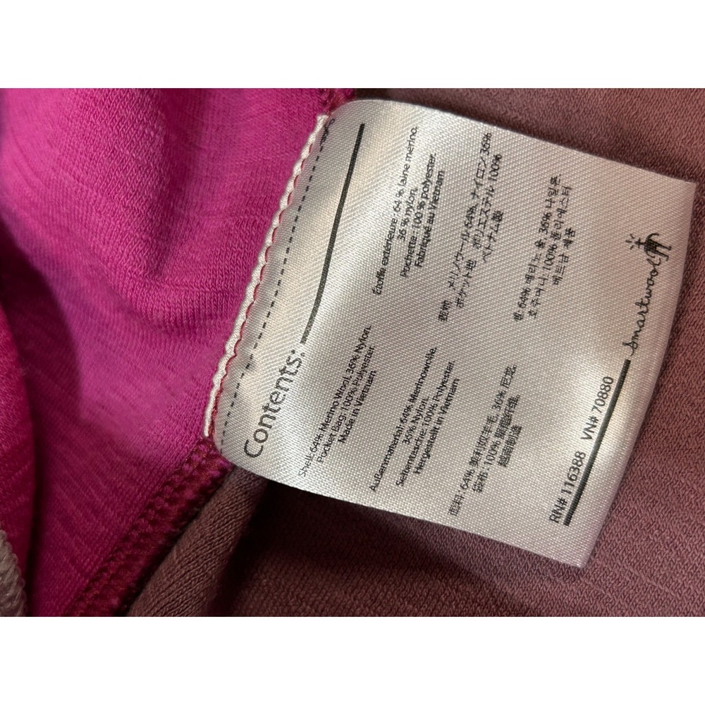 Smartwool Women's size M PhD HyFi Full Zip Pink Merino Wool Blend Hoodie b2 - Picture 7 of 11